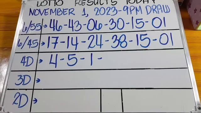 Lotto Results Today 9pm DRAW November 1, 2023 swertres results смотреть онлайн