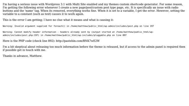 Wordpress: WordPress MS wp-admin/includes/post.php error with shortcode generator (2 Solutions!!) смотреть онлайн