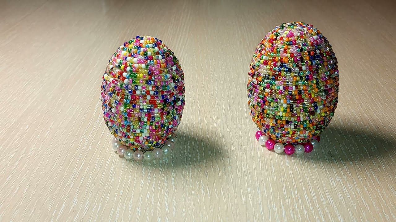 Самый простой способ оплетения деревянного яйца бисером// смотреть онлайн