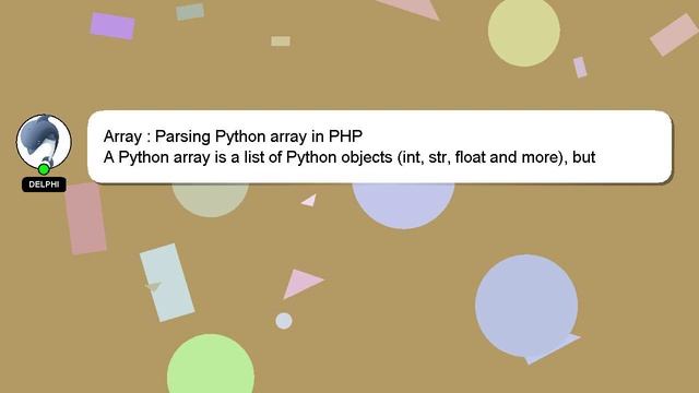 Array : Parsing Python array in PHP смотреть онлайн