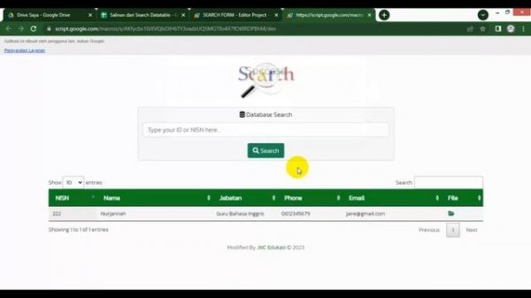 WEB APP Google Sheets | Search