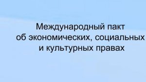 Международный пакт об экономических, социальных и культурных правах