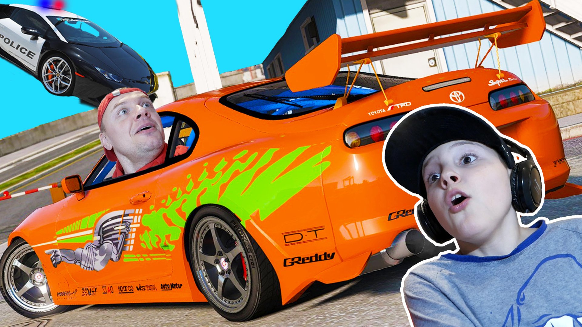 ЛУЧШАЯ Тачка для Погони в GTA5!!! Toyota Supra VS Police смотреть онлайн