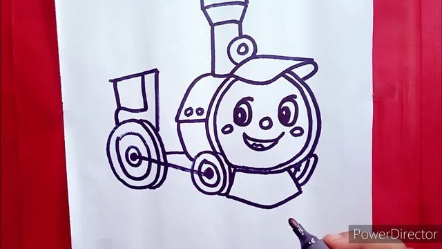 Train engine drawing, colouring, and painting for kids and toddlers || смотреть онлайн