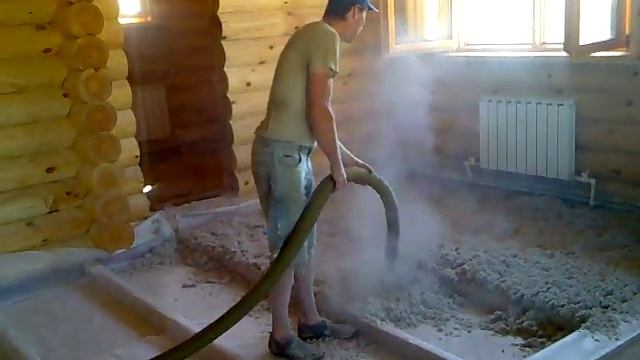 Утепление полов сруба утеплителем Эковата