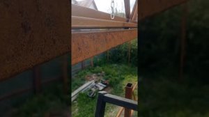 Гараж из профтрубы своими руками. в одно жало.