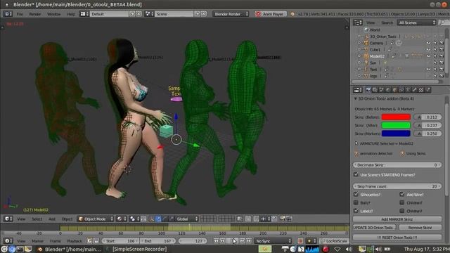 Onion Toolz Skinz BETA 4 - FREE Blender 2.78/2.79 ADDon ( Onion Skins in 3D Viewport) смотреть онлайн