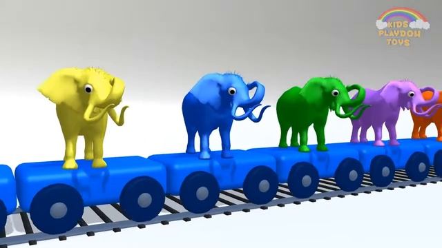 Узнайте, цвета с Play Doh животных слон акулы Томас поезд | Цвета для детей | Видео обучение смотреть онлайн