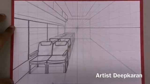 Bus Interior Drawing in Perspective | 1-point perspective | #perspective #composition смотреть онлайн