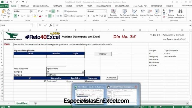 Día 35 - Actualizar y eliminar en Access desde Excel #Reto40Excel 2016 смотреть онлайн