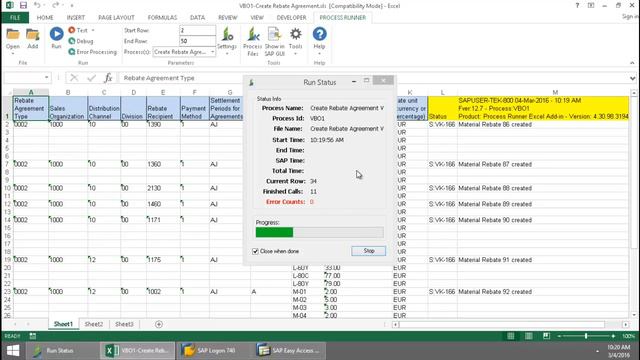VBO1 - Create Rebate Agreement From Excel