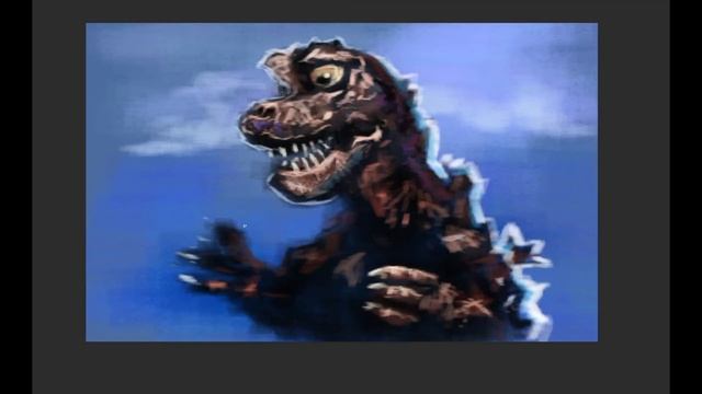 ANOTHER Godzilla sketch using Tim's FREE Halftone Heads Brushes! смотреть онлайн