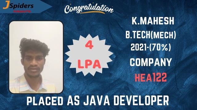 JSpiders Hyderabad Punjagutta | Student Testimonial | Java Developer смотреть онлайн