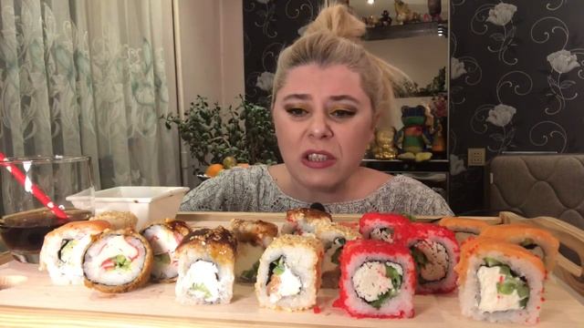 РОЛЛЫ СУШИ | МУКБАНГ | ROLLS SUSHI | MUKBANG | ロール 卷 #SaidellySayka