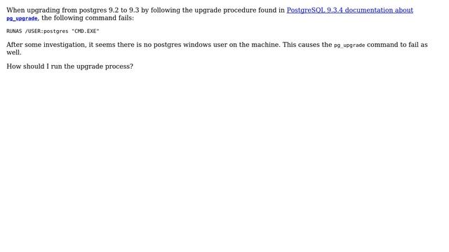 Databases: Upgrading using pg_upgrade on windows fails смотреть онлайн