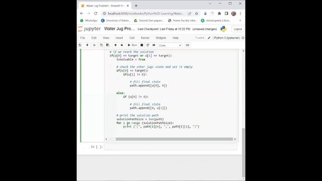 Water Jug Problem Solution using Breadth First Search - Python Example смотреть онлайн