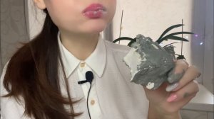 ASMR crunch chalk in paste/ хруст мелом Белая гора в Голубой Узбекской глине🤍🩵#asmr #crunchy