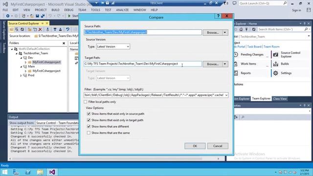 TFS 2013 Tutorial : 17- How to Compare source code in Team Foundation server 2013 смотреть онлайн