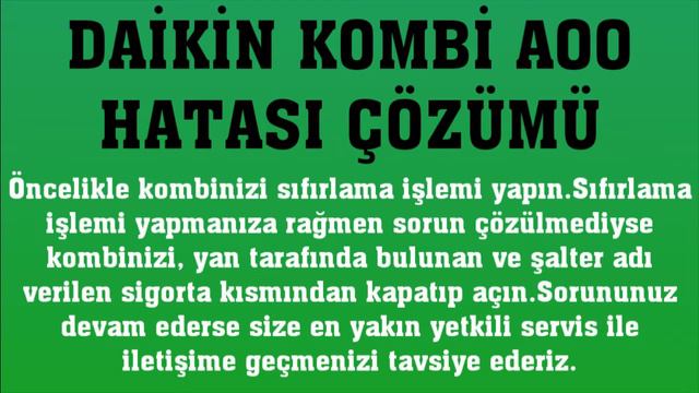 Daikin Kombi A00 Hatası Nasıl Giderilir? смотреть онлайн