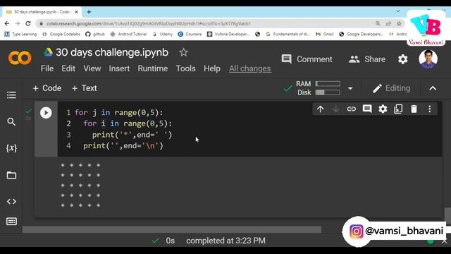 Pattern printing in python | Python Course in Telugu | Vamsi Bhavani смотреть онлайн