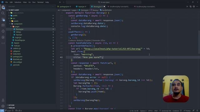 PHP API - REST CLIENT REACT JS DENGAN VALIDASI DAN SWEETALERT смотреть онлайн