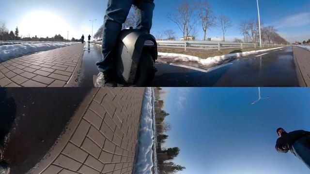 Krótki film z przejażdżki Kingsong KS-18S, KS-16S i Ninebot Z10 w 360. смотреть онлайн