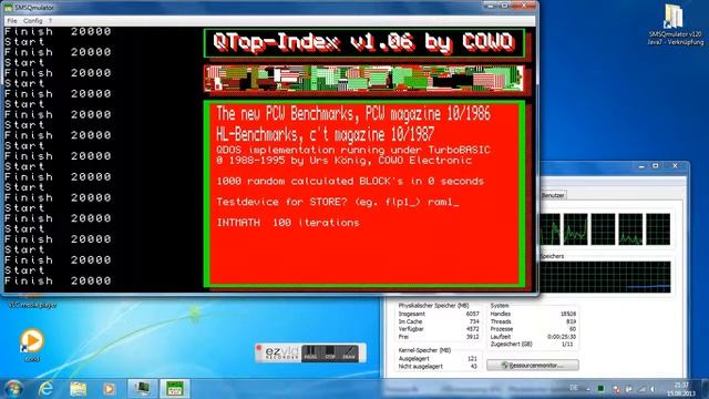 Windows 7 64-bit notebook (Core i7) running new PCW benchmarks (1986) under SMSQmulator (2013) смотреть онлайн