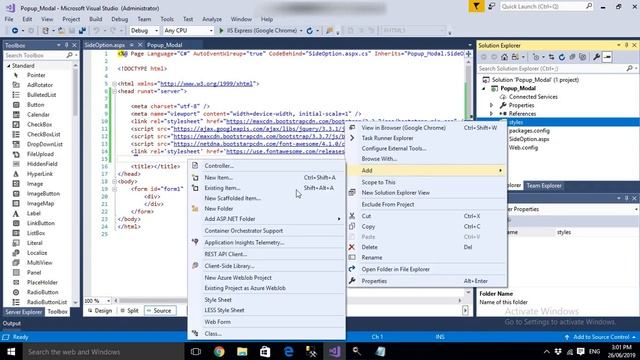 Create side option and popup modal with bootstrap in Asp.net смотреть онлайн