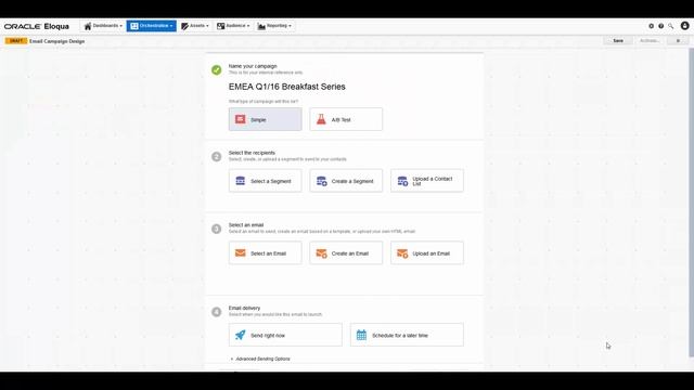 Oracle Eloqua - Creating a Simple Email Campaign смотреть онлайн
