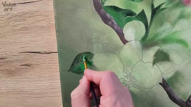 Painting blossom tree / Acrylic Painting / Vadym art смотреть онлайн