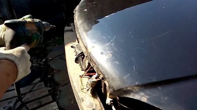 Как отрихтовать капот если нет доступа изнутри смотреть онлайн