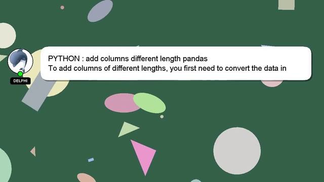 PYTHON : add columns different length pandas смотреть онлайн