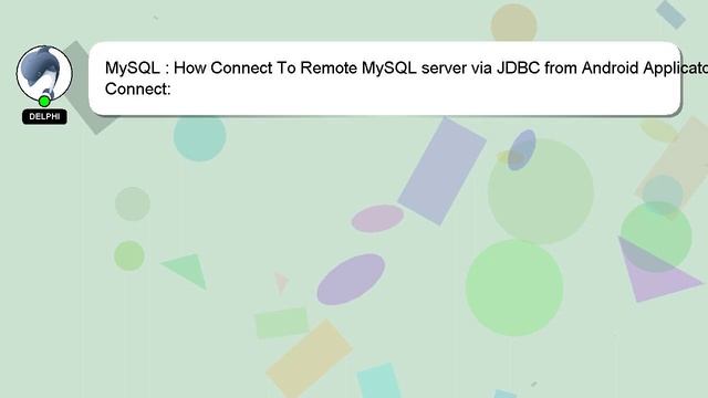 MySQL : How Connect To Remote MySQL server via JDBC from Android Applicaton смотреть онлайн