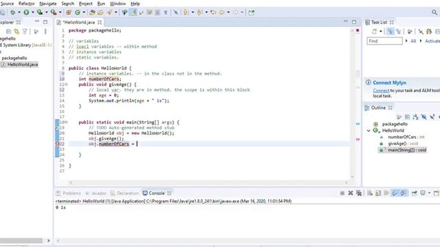 Java-tutorial-4-Variables in java(local, instance, static) смотреть онлайн