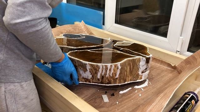 Кофейный столик из спила карагача и эпоксидной смолы смотреть онлайн