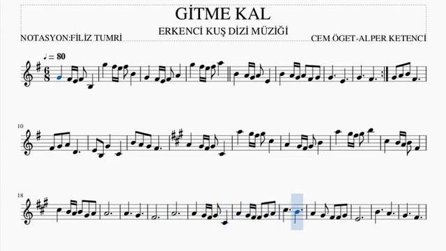 GİTME KAL -ERKENCİ KUŞ DİZİ MÜZİĞİ -KEMAN NOTALARI смотреть онлайн