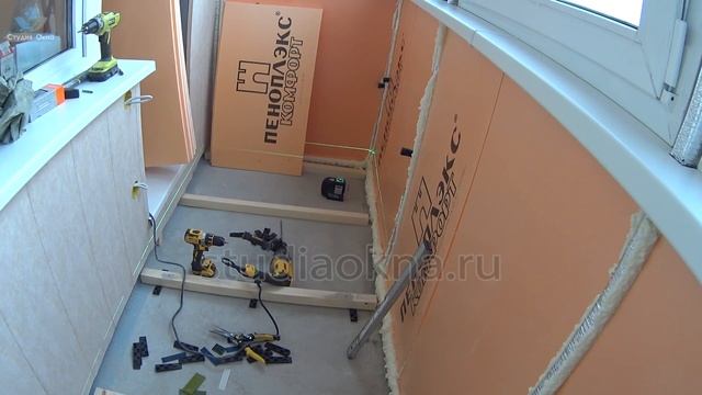 Устройство пола на балконе из бруска.