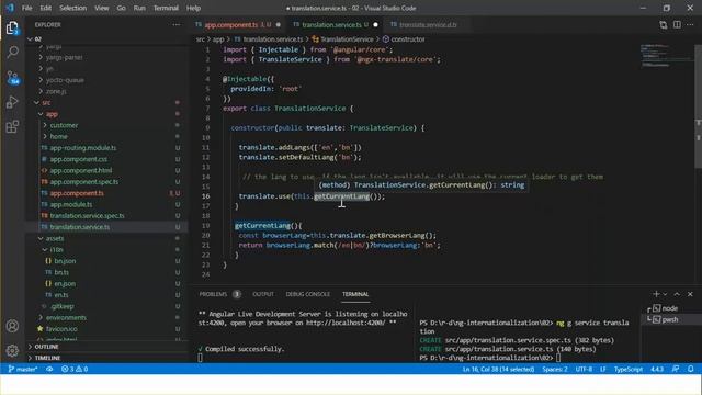 Angular Internationalization | multilingual | ngx-translate (custom translation service) смотреть онлайн