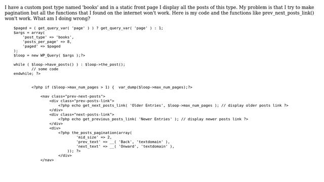 Wordpress: Pagination functions won't work смотреть онлайн
