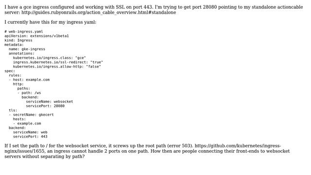 Kubernetes Ingress: How can I expose two ports on one path? смотреть онлайн