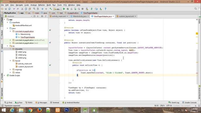 How to make Clickable Image Slider with ViewPager in Android Studio | Sanktips смотреть онлайн