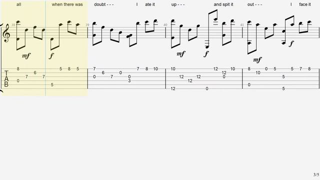 My Way - Frank Sinatra - Slow tempo fingerstyle guitar tab смотреть онлайн