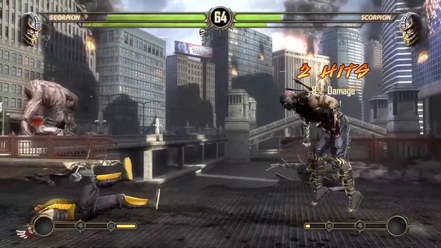 Mortal Kombat 9 - Scorpion and Sub Zero Tag Ladder on Expert Difficulty смотреть онлайн