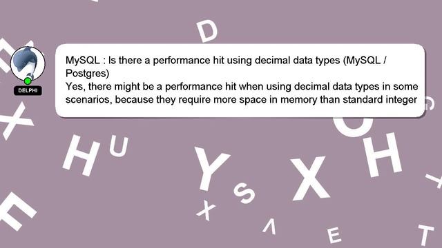 MySQL : Is there a performance hit using decimal data types (MySQL / Postgres) смотреть онлайн