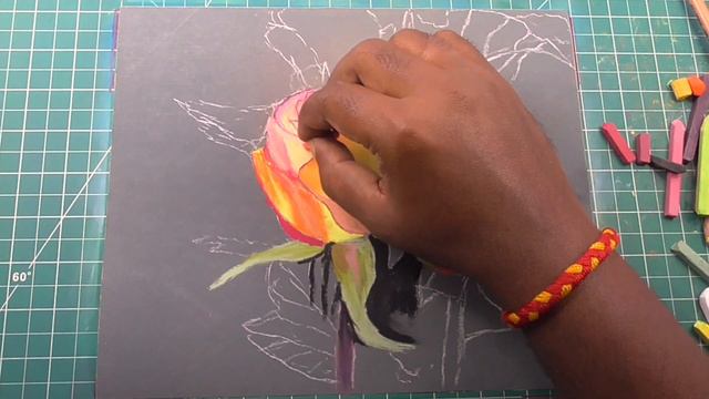 Drawing rose flowers with soft pastels | Yellow rose flowers | How to draw | P V Hanumanthu art смотреть онлайн