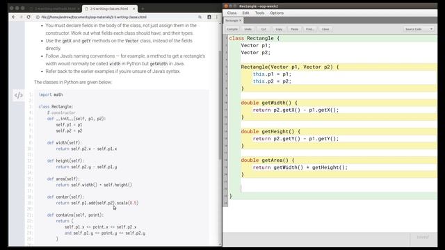 Java: writing a Rectangle class смотреть онлайн
