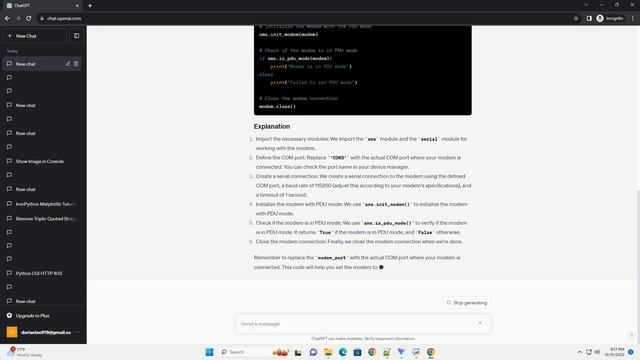 How do i set the PDU mode of a modem using python sms 0 3 module смотреть онлайн