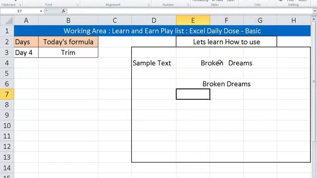 Day 4 Trim | Excel Daily Dose | Basic Excel Functions смотреть онлайн