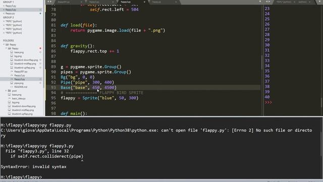 Pygame Flappy Bird tutorial part 3 смотреть онлайн