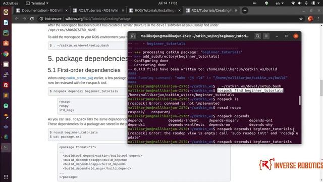 ROS Tutorial #05 rospack Error: the rosdep view is empty call 'sudo rosdep init' and 'rosdep update смотреть онлайн
